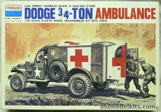 Peerless 1/35 Dodge 3/4 Ton Ambulance WC-54, 3511 plastic model kit