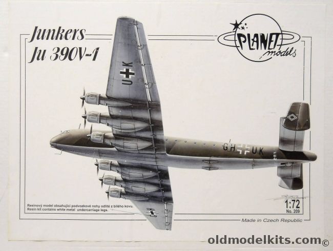 Planet Models 1/48 Junkers Ju-390 V-1 - (Ju390V-1), 209 plastic model kit