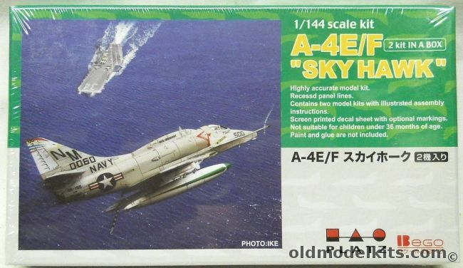 Platz 1/144 TWO A-4E/F Skyhawk - VA195 Dambusters / VA192 Golden Dragons 1988 / VA192 Golden Dragons 1967 / VA192 NAF Atugi Gate Guard Aircraft, PD-18 plastic model kit