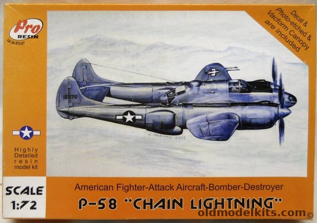 Pro Resin 1/72 P-58 Chain Lightning, R72-017 plastic model kit