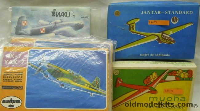 PZW 1/72 TWO Jantar Standard Gliders / TWO Mucha Gliders / Waku Yakovlev Yak-17 / TWO Yak-7 plastic model kit