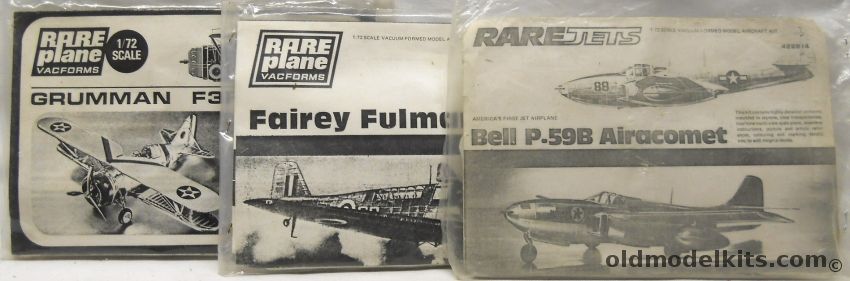 Rareplane 1/72 Grumman F3F-3 Or F3F-2 / Bell P-59B Airacomet / Fairey Fulmar MkI Or MkII plastic model kit