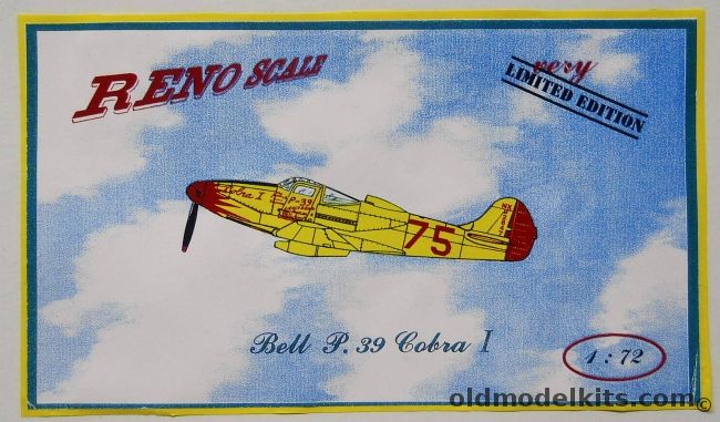 Reno Scale 1/72 Bell P-39 Cobra I Racer - 74 plastic model kit