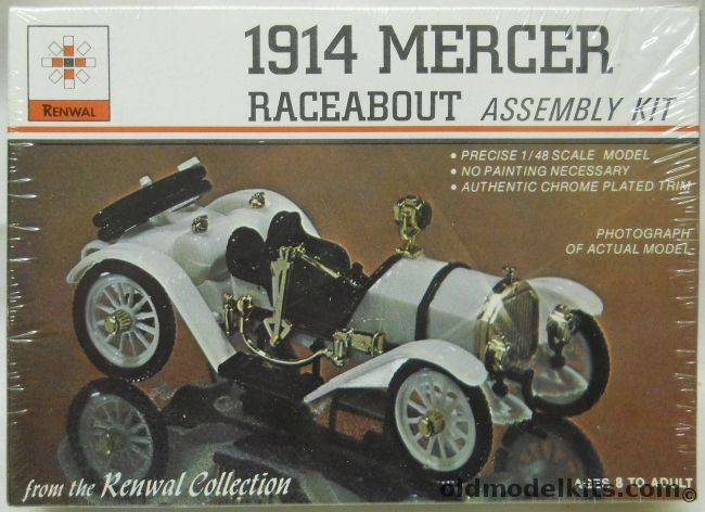 Renwal 1/48 1914 Mercer Raceabout - O Scale, 138 plastic model kit