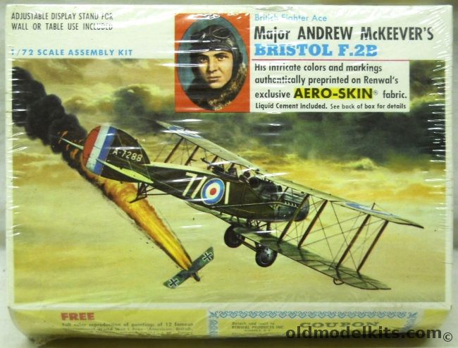 Renwal 1/72 Bristol F2B AeroSkin - Major Andrew McKeever's Aircraft, 268-69 plastic model kit