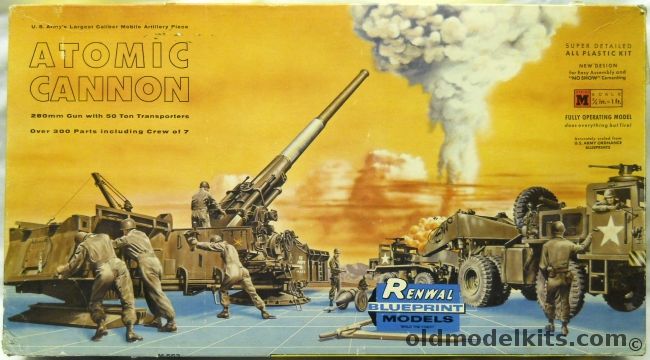 Renwal 1/32 Atomic Cannon - M65 280mm with M249 and M250 50 Ton Heavy Gun Lifting Trucks / Transporters, 553 plastic model kit