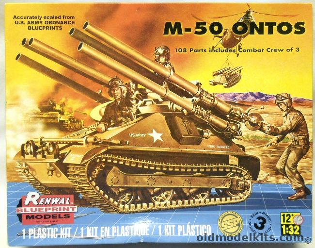 Renwal 1/32 M-50 Ontos - The Thing With The Sting, 85-7823 plastic model kit