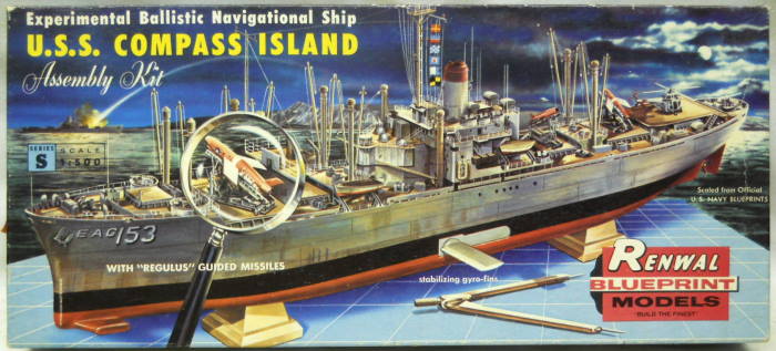 Renwal 1/500 USS Compass Island Experimental Ballistic Navigational Ship, S606 plastic model kit