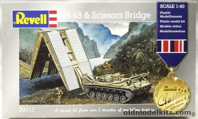 Revell 1/40 M-48 And Scissors Bridge - (Armored Vehicle Launched Scissors Bridge), 00017 plastic model kit