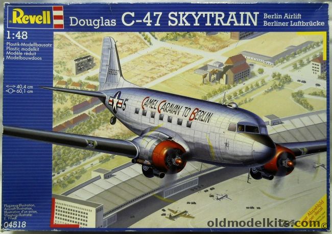 Revell 1/48 Douglas C-47 Skytrain Berlin Airlift - USAF 'Camel Caravan To Berlin' 525th Sq October 1948 / 'Fassberg Flyer 60th Troop Carrier Wing (Heavy) Nov 1948 / RAF Dakota IV 77th Sq Berlin Airlift Lubeck Feb 1948 - (ex-Monogram), 04518 plastic model kit