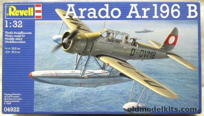 Revell 1/32 Arado Ar-196 B - Single-Float Seaplane - Aircraft V-4 D-OVMB 1938 (Ar196B), 04922 plastic model kit