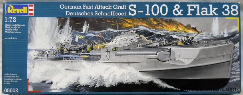 Revell 1/72 S-100 & Flak 38 German Fast Attack Craft - (S100 Class), 05002 plastic model kit