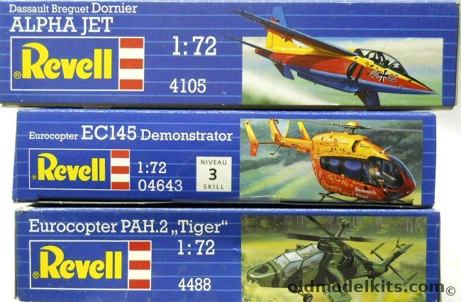 Revell 1/72 Alpha Jet / Eurocopter EC145 Demonstrator / Eurocopter PAH-2 Tiger, 4105 plastic model kit