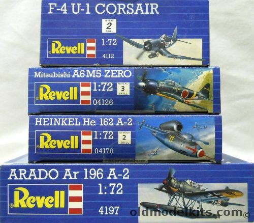 Revell 1/72 F4U-1 Corsair / A6M5 Zero / Heinkel He-162 A-2 / Arado Ar-196 A-2, 4112 plastic model kit