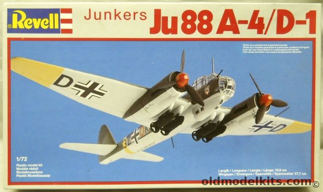 Revell 1/72 Junkers Ju-88A-4 / Ju-88D-1 - Bomber or Reconnaissance Versions (Ju88A4 Ju88D1), 4130 plastic model kit