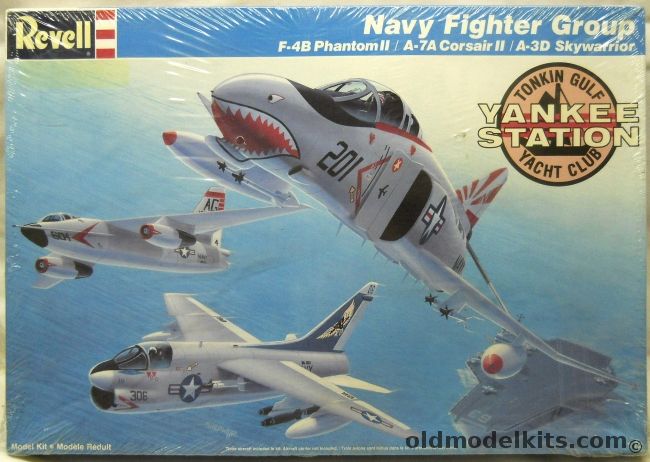 Revell 1/72 Navy Fighter Group  F-4B Phantom II VF-111 / A-7A Corsair II VA-303 / A-3D Skywarrior VAH-1 - Yankee Station Tonkin Gulf Yacht Club, 4783 plastic model kit