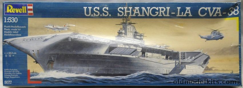 Revell 1/540 USS Shangri-La CVA-38 Aircraft Carrier -  Angled Deck Essex Class, 5077 plastic model kit