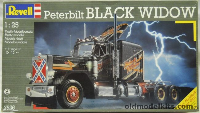 Revell 1/25 Peterbilt Black Widow - 353 Tractor Semi Truck, 7526 plastic model kit