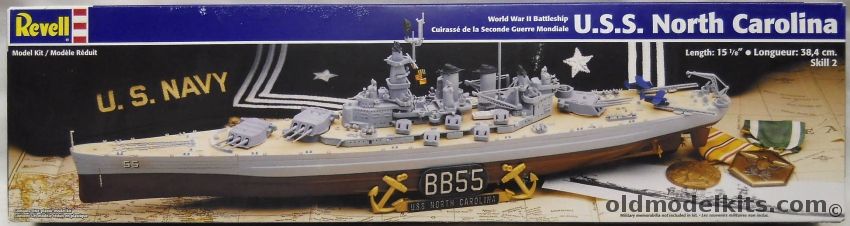 Revell 1/570 USS North Carolina BB-55, 85-5102 plastic model kit