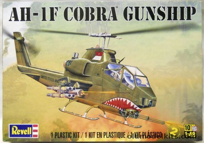Revell 1/48 AH-1F Cobra Gunship - 1st Air Cavalry C Troop Jaws Of Death / Trigger and Boomers Excellent Adventure Operation Desert  Storm / N Troop 4th Sq 2nd ACR US Army Iraq 1991, 85-5321 plastic model kit
