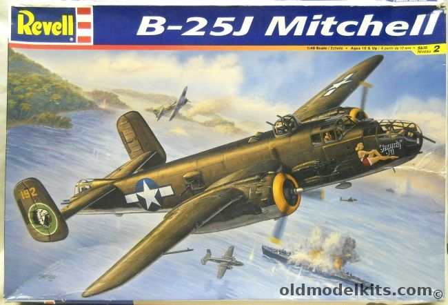 Revell 1/48 North American B-25J Mitchell - With Quickboost Engines and Mitchell Gun Packs / Foxbot Stencils Decal / EagleCals B-25 Decals / TWO Different Kits World B-25 Decals / Eduard Mask Set - (ex Monogram), 85-5512 plastic model kit