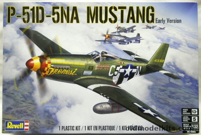 Revell 1/32 P-51D-5NA Mustang Early Version - (P-51D), 85-5989 plastic model kit