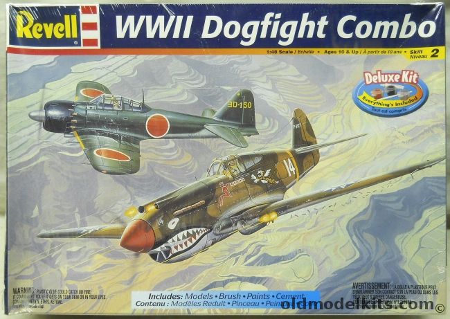 Revell 1/48 WWII Dogfight Combo Mitsubishi Zero Zeke A6M5 And Curtiss P-40B Tiger Shark - (ex Monogram), 85-6681 plastic model kit