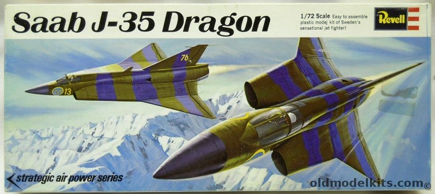 Revell 1/72 Saab J-35 Dragon (Draken) - Swedish Air Force or Aero-Delta Acrobatic Team, H131 plastic model kit
