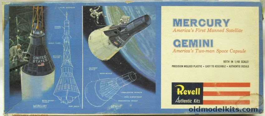 Revell 1/48 Mercury and Gemini Capsules, H1834-100 plastic model kit