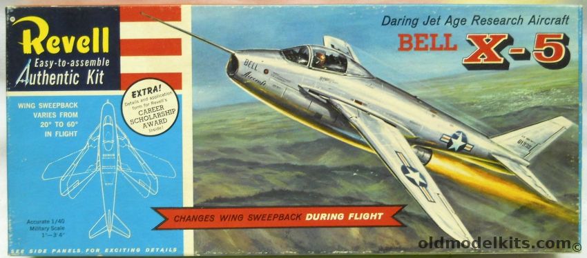 Revell 1/40 Bell X-5 - Research Aircraft - With Master Modelers Stamp And Application Form, H187-129 plastic model kit