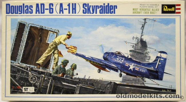 Revell 1/40 Douglas AD-6 Skyraider - (AH-1) Navy Attack Aircraft - Revell Japan Issue, H261-1200 plastic model kit