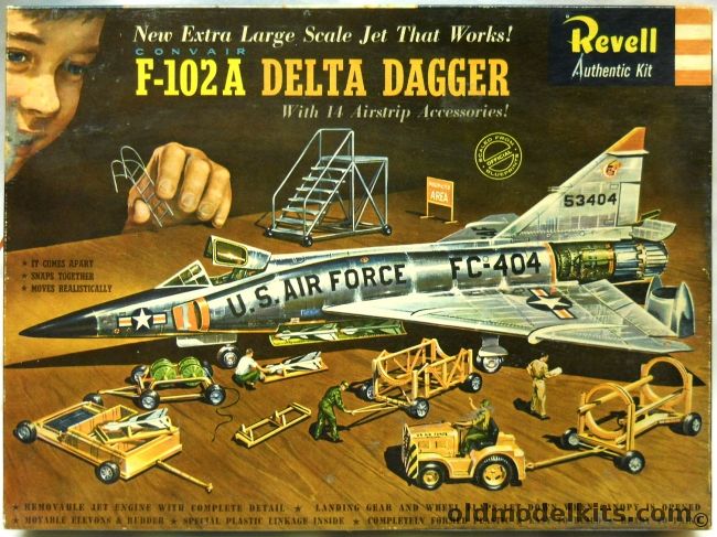 Revell 1/48 F-102A Delta Dagger With 14 Airstrip Accessories - 'S' Issue, H282-298 plastic model kit