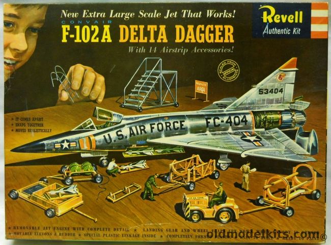 Revell 1/48 F-102A Delta Dagger With 14 Airstrip Accessories - 'S' Issue, H282-298 plastic model kit