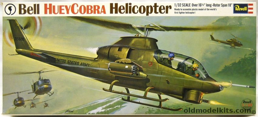 Revell 1/32 Bell Huey Cobra AH-1 Helicopter - Japan Issue - US Army Or US Marines, H287-600 plastic model kit