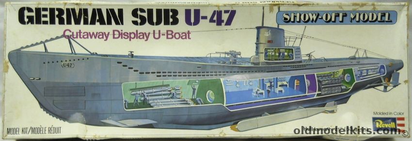 Revell 1/125 German Sub U-47 U-Boat Cutaway Display Model with Interior, H384 plastic model kit