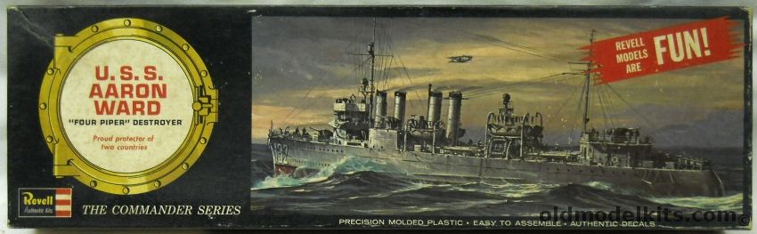 Revell 1/240 USS Aaron Ward DD-132 - Four Stack Destroyer - Commander Series Issue, H427-170 plastic model kit