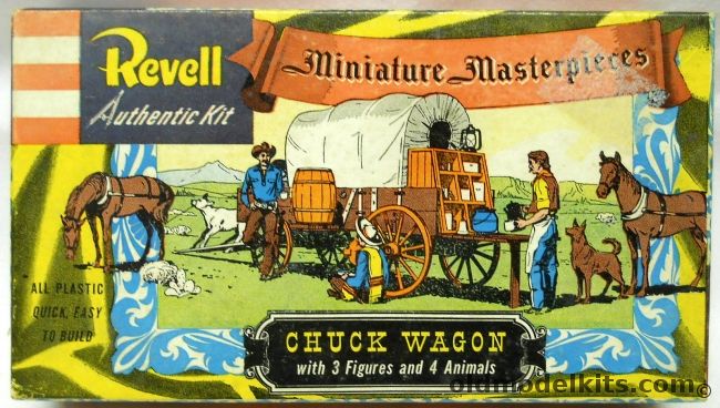 Revell 1/48 Chuck Wagon with Three Figures and Four Animals - Miniature Masterpieces, H507-98 plastic model kit