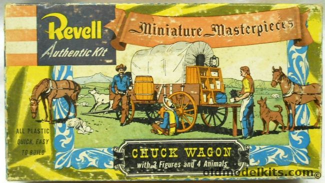 Revell 1/48 Chuck Wagon with Three Figures and Four Animals - Miniature Masterpieces, H507-98 plastic model kit