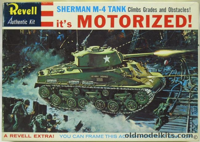 Revell 1/40 Sherman M-4 Tank Motorized - Black Magic, H544-250 plastic model kit