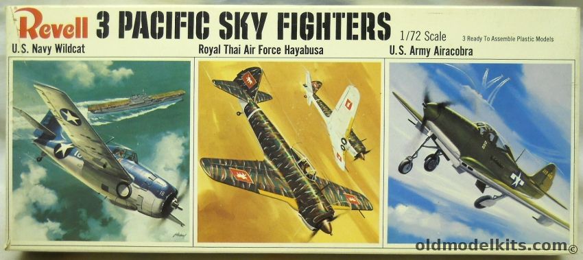 Revell 1/72 3 Pacific Sky Fighters F4F Wildcat / Thai Ki-43 Oscar Hayabusa / P-39 Airacobra, H681-130 plastic model kit