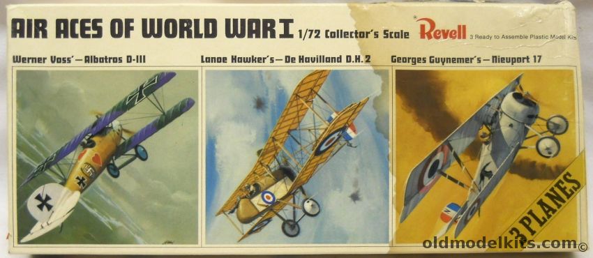 Revell 1/72 Air Aces of WWI Voss Albatross DIII / Hawkers DH-2 / Guynemers Nieuport 17, H685-100 plastic model kit
