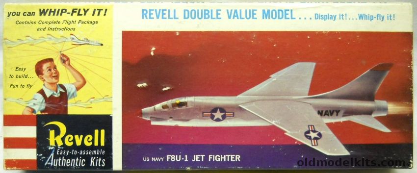 Revell 1/67 Whip-Fly US Navy F8U-1 Crusader - (F8U1), H154-98 plastic model kit