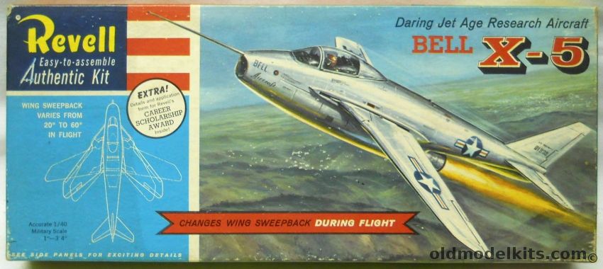 Revell 1/40 Bell X-5 - Research Aircraft - With Master Modelers Stamp, H187-129 plastic model kit