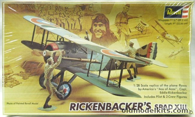 Revell 1/28 Rickenbackers Spad XIII - With Pilot and Two Crew Figures, H235 plastic model kit