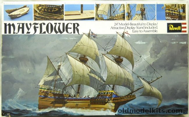 Revell 1/50 The Mayflower Pilgrims Ship - From 1620 -  24 Inches Long With Billowing Sails, H366 plastic model kit