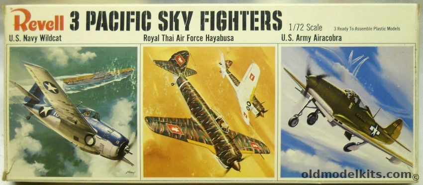 Revell 1/72 3 Pacific Sky Fighters F4F Wildcat / Thai Ki-43 Oscar Hayabusa / P-39 Airacobra, H681-130 plastic model kit
