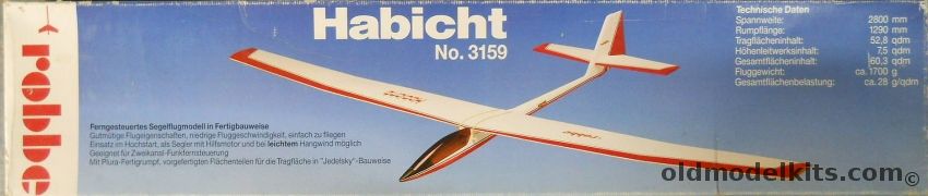 Robbe Habicht Sailplane - 110.2 Inch Wingspan R/C Glider, 3159 plastic model kit