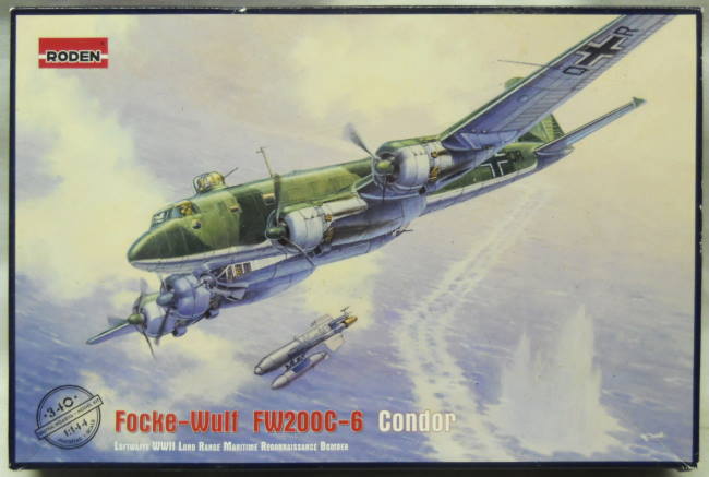 Roden 1/144 Focke-Wulf FW-200 C-6 - (FW200C-6 Condor), 340 plastic model kit