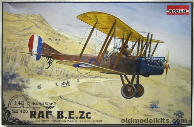 Roden 1/48 RAF BE2C - (BE-2C), RO426 plastic model kit