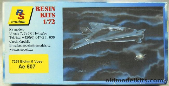 RS Models 1/72 Blohm & Voss Ae.607 Night Fighter - (Ae607 / P217), 7258 plastic model kit